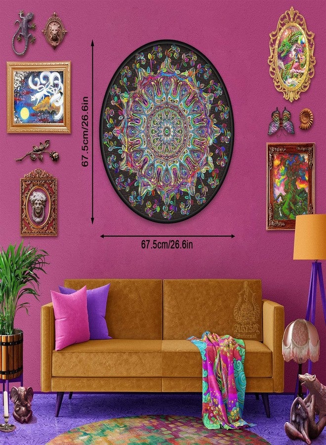 PPuzzling Mandala Flower Puzzles for Adults 1000 Pieces, Difficult Impossible Hard Puzzle, Round Colorful Trippy Challenge Jigsaw Puzzle - Image 3